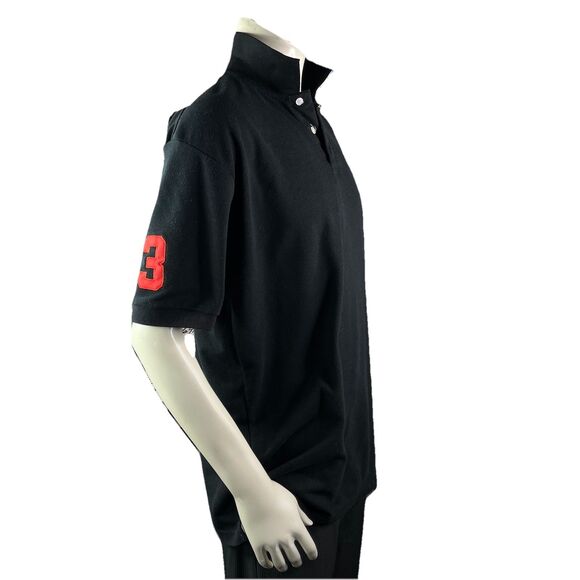 Vintage Polo Ralph Lauren Men XXL Red Big Pony #3 Black Short Sleeve Shirt - Picture 5 of 10